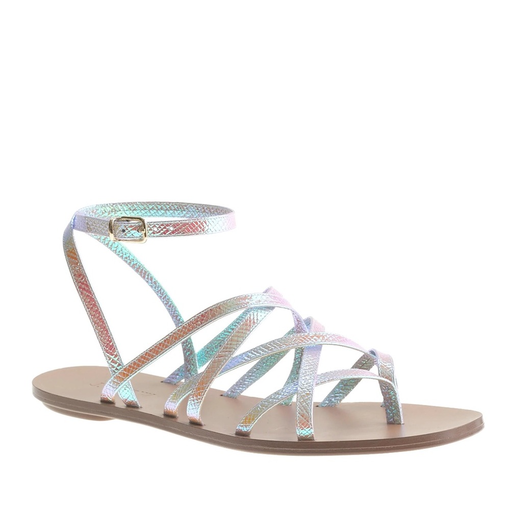 J. Crew Clara iridescent strappy sandals